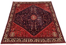 Genuine Hand Knotted Vintage Qashqai Shrz Wool Area Rug 7 x 7 Ft