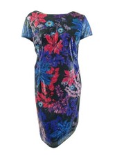 Adrianna Papell Women's Plus Size Printed Sequin Dress (18W, Red Multi)