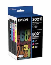 Epson Genuine 802XL Black 802 CMY Ink T802XL-BCS 2028 Sealed Cartridges No Box