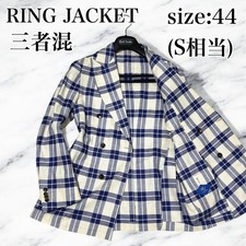 GIACCA AD ANELLO doppiopetto check sartoriale giacca lino seta taglia 44 S usata in J