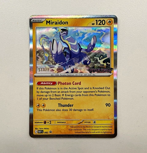 Pokemon TCG Miraidon Promo Holo STAFF Mega Evolution Pitch Black 082 EN - product listing photo