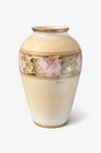 Vintage DeLuxe Inc. U.S.A. Milk Glass Vase Hand Painted  Artist Signed P Connin