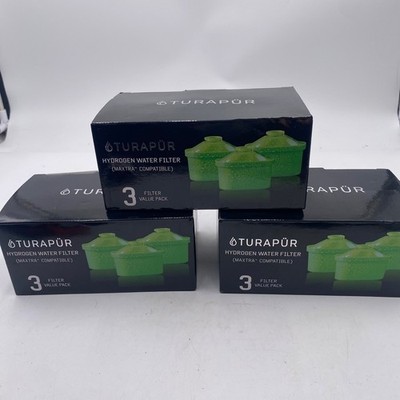 Turapür Hydrogen Water Filter Maxtra Compatible Lot of 9 New Sealed Green Bulk