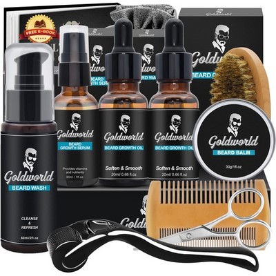 Bartwuchs Pflegeset für Männer mit Derma 44,44 ml (9er Pack), beige 
