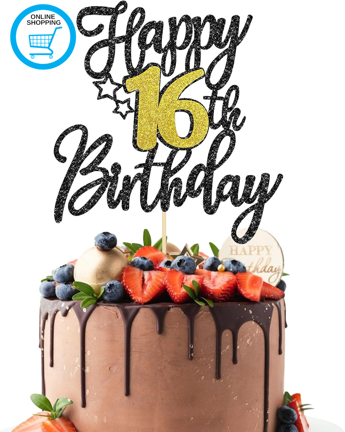 Happy 16 Birthday Cake Topper 16 Th Glitter Cake Topper Sweet Teenager Birthday