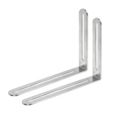 2Pcs Adjustable L-Shape Corner Brace with Slot, 6.5" x 4.72" Bracket, Silver