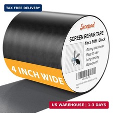 Black Window Screen Repair Kit, 4 in X 30 FT 360IN Screen Repair Tape