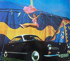 Retro Blechschild Oldtimer Karmann GS Coupe mit Tänzerin