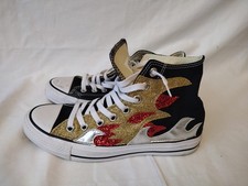 Converse All Star Fire Flame Leather Hi Top Trainers UK 6.5 / EU 39.5 / 25cm
