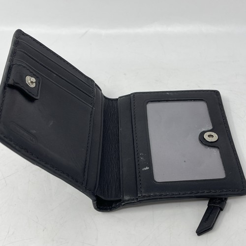 Coach Soho plissierte Mini-Geldbörse schwarz Leder Druckknopf 3,5" x 3,75" - Bild 6 von 7