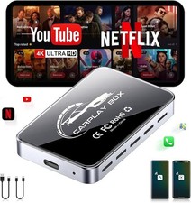 AI Box Wireless CarPlay Auto Adapter-Plug Play,Dual-Band WiFi,Bluetooth 5.0,4K V