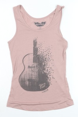 Hard Rock Damen Pink Tank Top Medium Musik Grafik Rock London