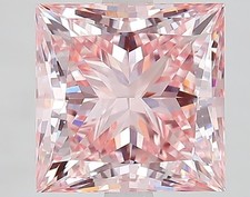 Princess Cut 4.02 Ct Fancy Intense Pink VS1 IGI Certified Lab Grown CVD Diamond