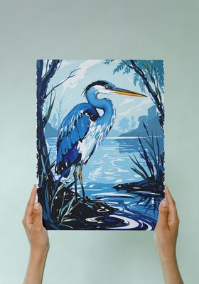 Great Blue Heron Canvas Art, Bird lovers gift Home Decor Bird Artwork