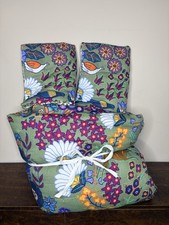 Anthropologie The Printed Textured Cotton King Quilt 2 Stand Shams Jardin Folk