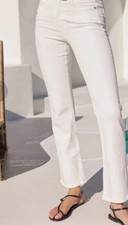AYR The Bomb Pop Jeans Straight Leg Magnolia White Size 28 Frayed Ankle
