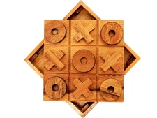 Tic Tac Toe Wood Coffee Tables Family Games to Play and a Classic Game Home 5.5"
