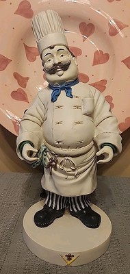 Mud Pie Tracy S. Flickinger  fleur de lis  French Chef Kitchen Counter Sculpture