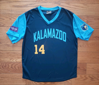 #ad #ad Kalamazoo Growlers Northwoods League #14 Promo Baseball Jersey Adult Size 2XL $26.99
