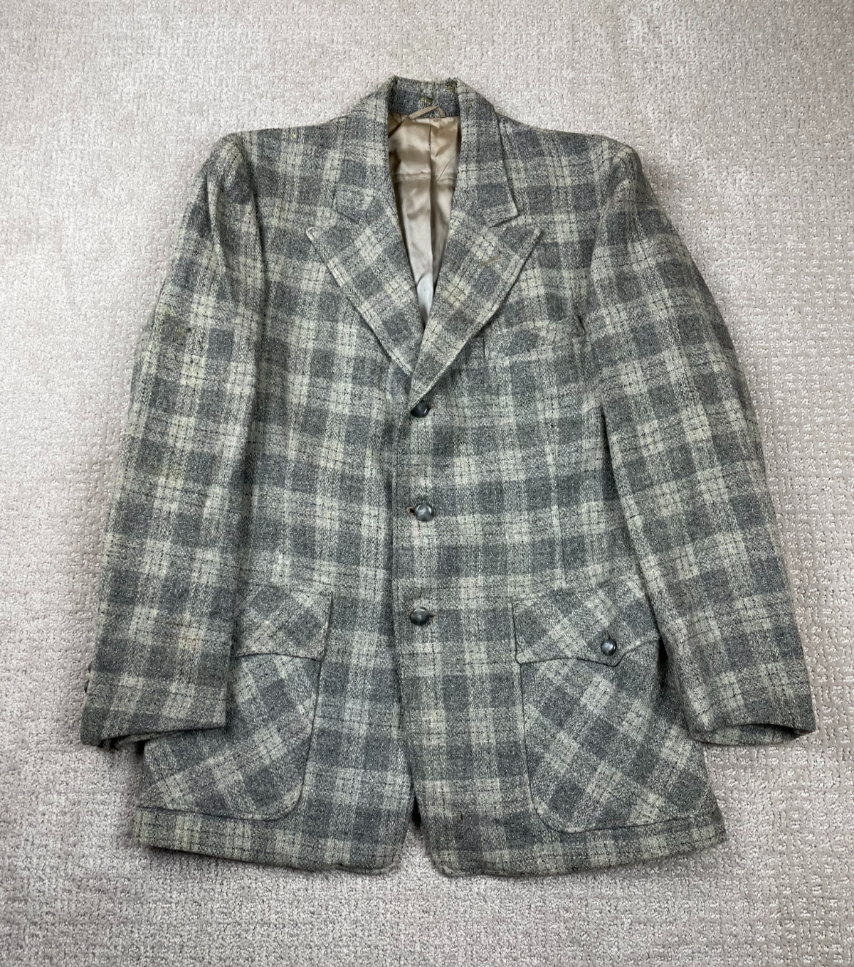 Vintage 60s Buffalo Ranch Blazer Mens S? Wool Western Wear Oklahoma Made in USA