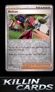 Reverse Holofoil Atticus 077/091 Pokemon Uncommon SV: Paldean Fates Card NM