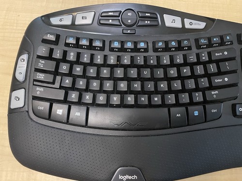 Logitech Wave YR0053 K350 Wireless Keyboard battery Multimedia Ergo NO RECEIVER - 第 2/4 張圖片