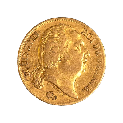 Louis XVIII-20 Francs 1819 Lille, France, Or, TTB - Photo 1/3