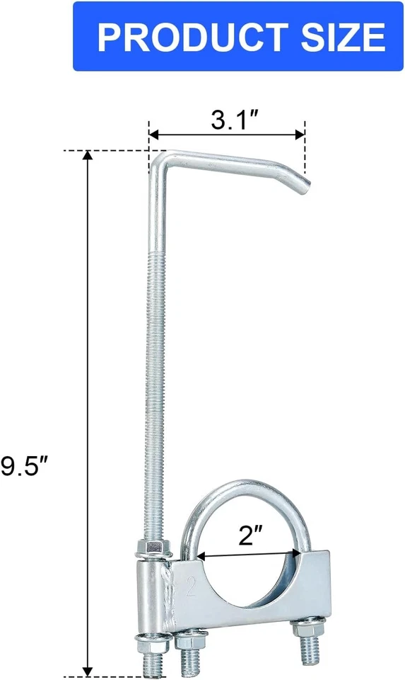 Abrazadera de escape universal con suspensión se adapta al tubo de escape de 2", suspensión del sistema de escape Foto 2 de 4