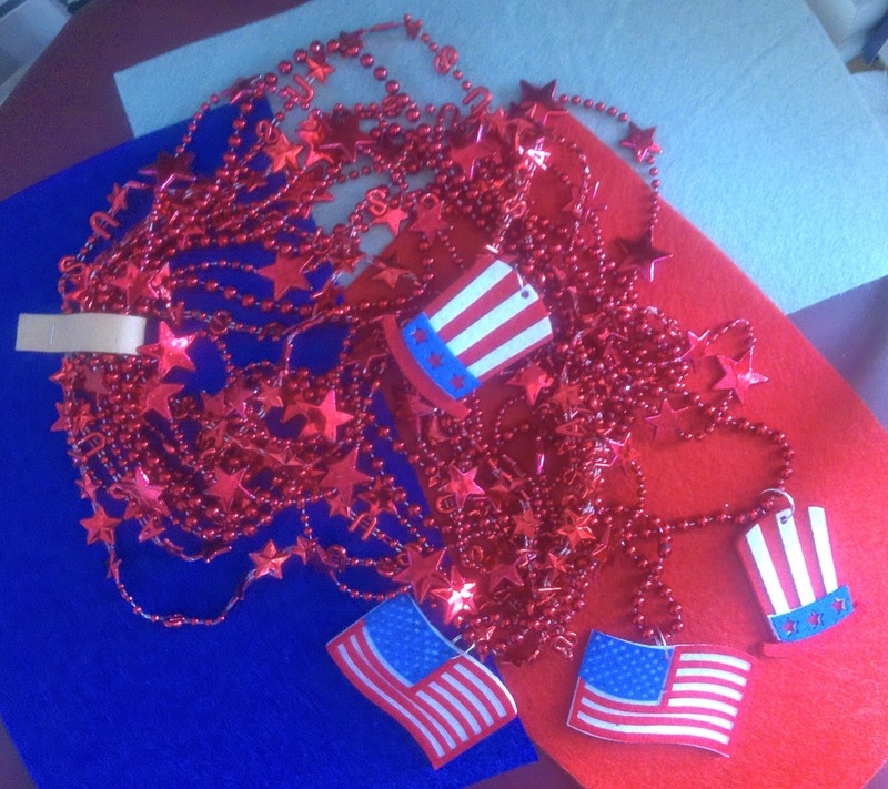 New Party Favor Set of 12 Red Necklaces Patriotic Holidays July 4th Labor Day