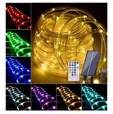 Nazuwke 49FT Solar Rope Lights Outdoor Waterproof, 18 Colors Changing 150 LEDs