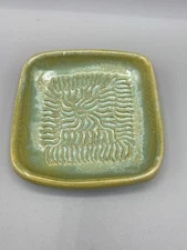 Art Pottery Green Blue Ceramic Spice Garlic Grater 3.75 x 3.75  inch Finland
