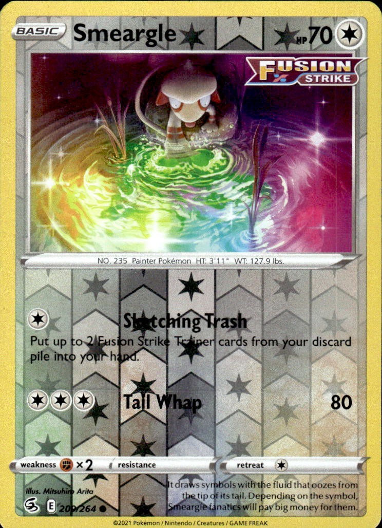 Pokemon Smeargle Reverse Holo Common SWSH08: Fusion Strike 209/264