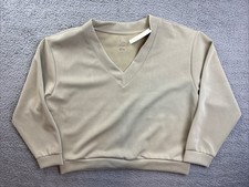 A New Day Womens Large Light Green Sandwash V-Neck Sweatshirt