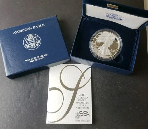 2007 W Proof $1 American Silver Eagle Dollar