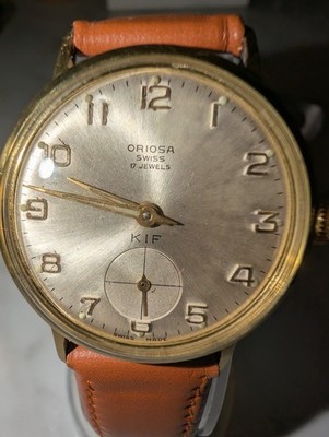 Vintage 1960er Oriosa Stahlgehäuse 34 mm mechanische minimalistische Herrenuhr Kal. AS 1130