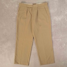 Vintage Relaxed Fit Buckle Trousers W32 L27 Men's Beige Americana