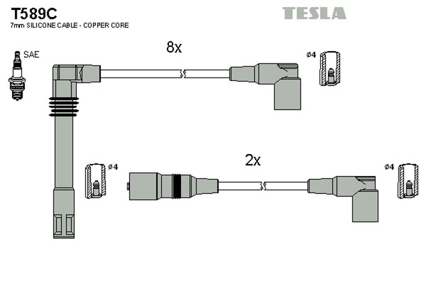ZüNdleitungssatz Tesla T589C FüR Audi V8 441 442 4C2 4C8 100 C4 4A2 A6 Avant 4A5-image