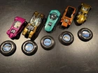 Hot Wheels Redline “Vintage Series” Lot Of 5 Cars With Matching Buttons 1:64