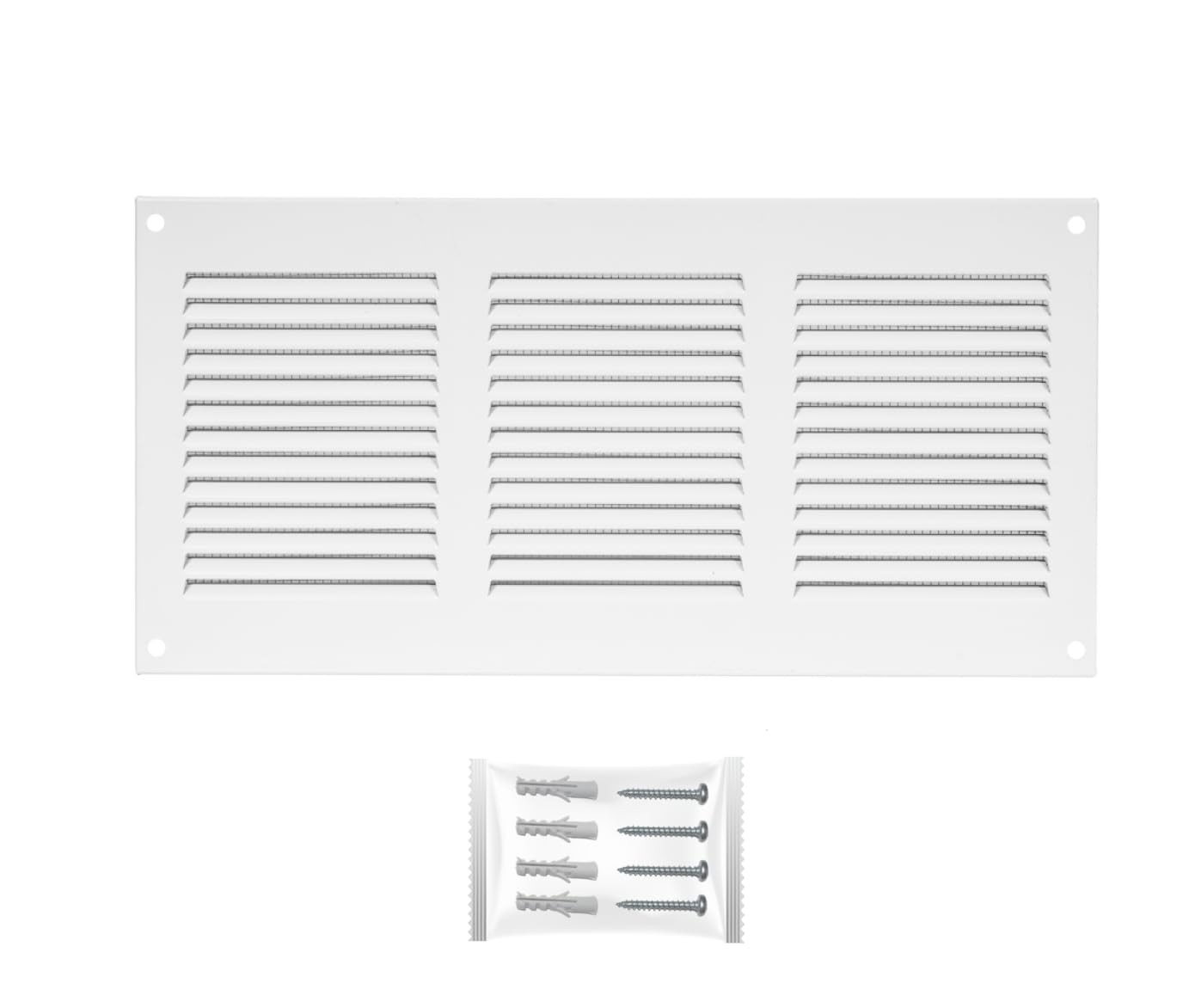 Grille d'aeration 300x150 mm blanche : finis les insectes dans vos conduits de VMC