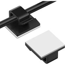 30 Pcs Small Black Adhesive Cable Clips Cord Management Holder for Desk Nightsta