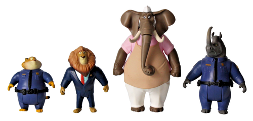 Lot 4 Tomy Zootopia Movie Action Figures Toys Elephant Rhino Cheetah Lion Disney - Picture 1 of 22