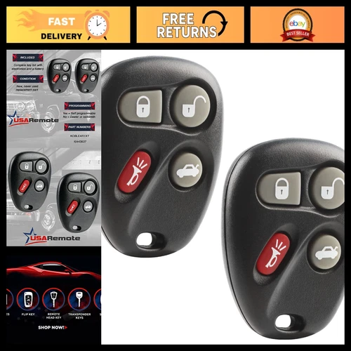 4-Button Keyless Entry Remote Replacement for 2001-2005 GMC Chevrolet - Set of 2 - product listing photo