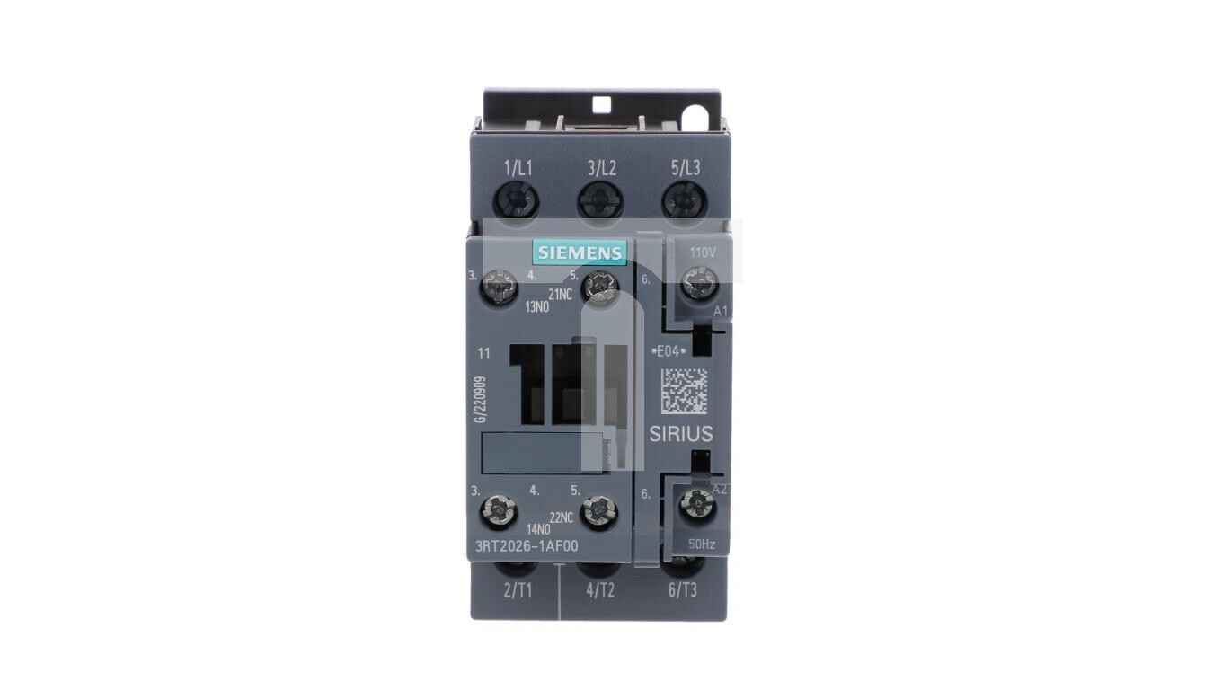 Power contactor 25A 3P 110V AC 1NO 1NC S0 3RT2026-1AF00 /T2UK