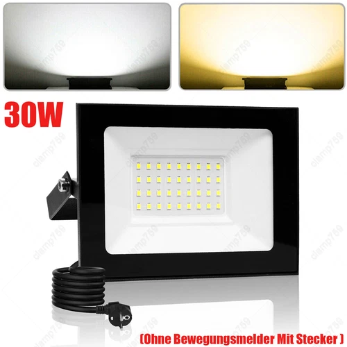 LED Fluter Stecker Außen Strahler Arbeitsleuchte Baustrahler Scheinwerfer Garten - Bild 71 von 251