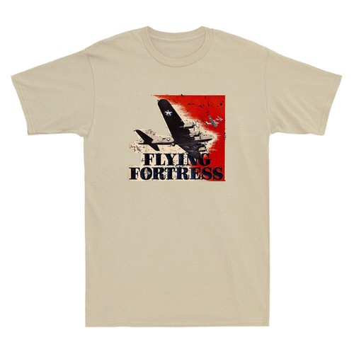 WWII B-17 USA B17 Flying Fortress Funny Fighter Plane Meme Vintage Men's T-Shirt - Picture 8 of 8