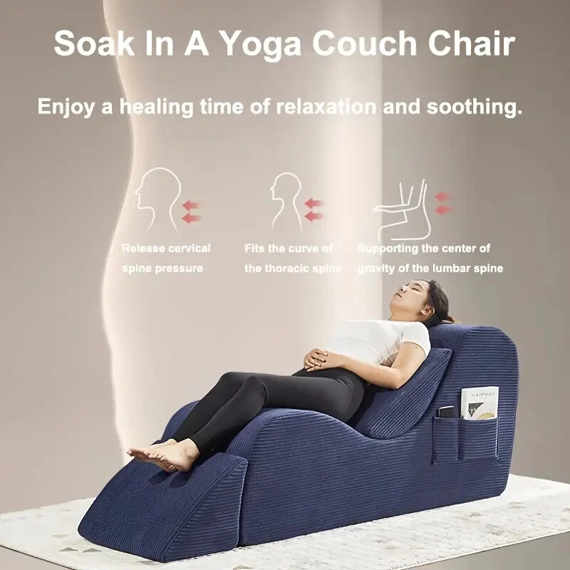 Curved Sofa Sex Chair Yoga Recliner Yoga Sofa Yoga Chair Chaise Lounge Divan Bed - Image 2 of 4