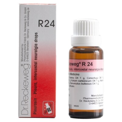 1xDr  Reckeweg  R24 Drops 22 ml  Natural Relief for Pleurisy, Chest & Rib Pain