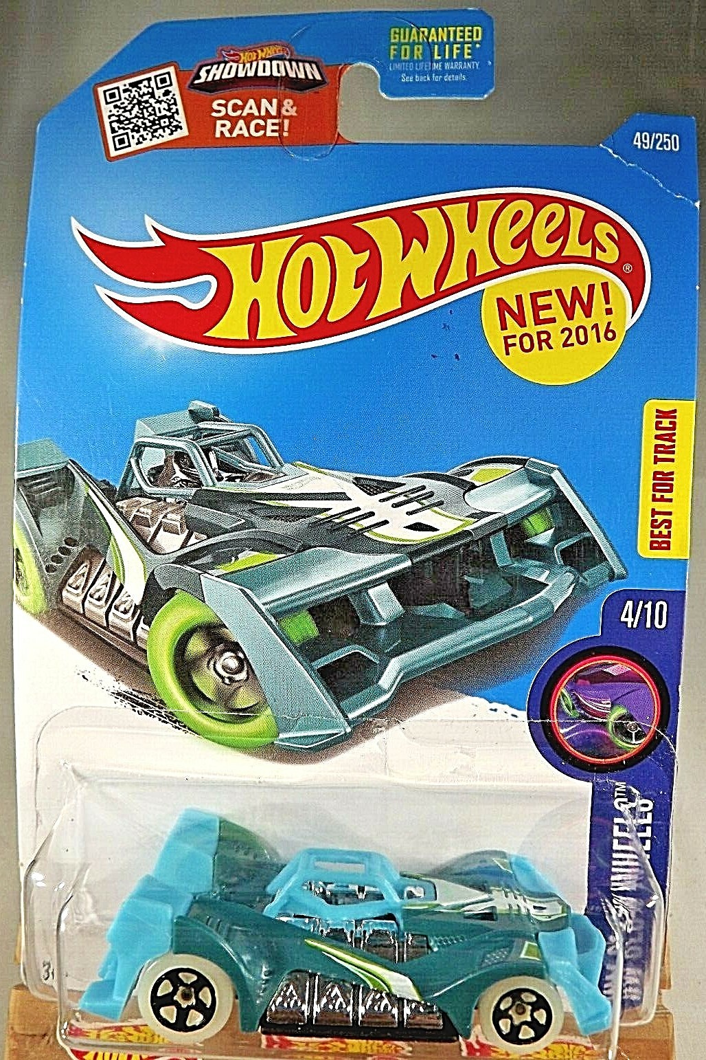 2016 Hot Wheels #49 HW Glow Wheels 4/10 VOLTAGE SPIKE Teal Variant wGlowWhlBlk5S