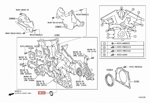Genuine Lexus IS350 GSE36 GSE31 GSE26 GSE21 3.5 Front Crankshaft Crank Oil Seal - Picture 4 of 20