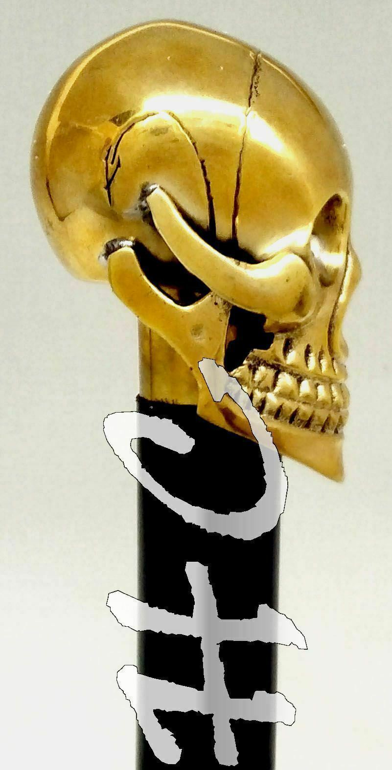 Solid Brass Unique Knob Skull Head Handle Walking… - image 2
